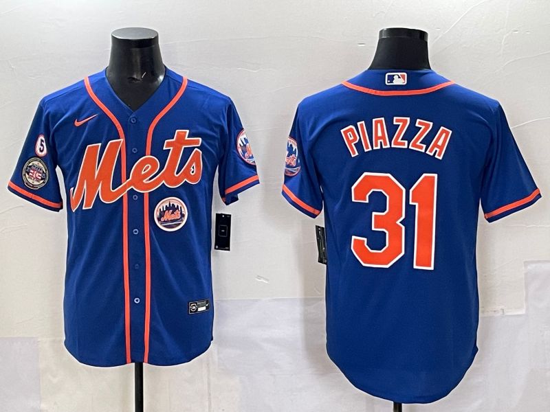 Men 2025 New York Mets #31 Piazza Blue Game Nike MLB Jersey style 016